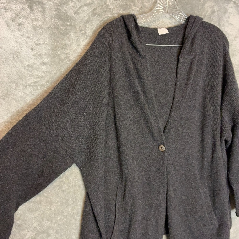 Poetry Womens Cashmere Single Button Hooded Cardigan Sweater 16 Quiet Luxury